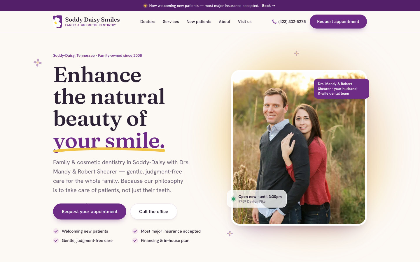 Redesigned Soddy Daisy Smiles website